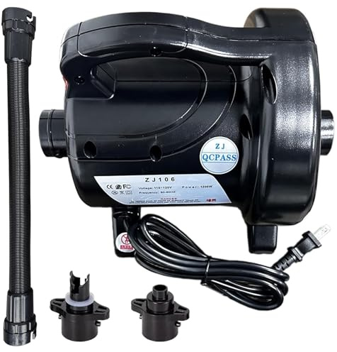 1200W Fast Electric Air Pump, Dual Nozzles for Inflatable Mirror Ball,Mattress, Pool Floats, Rafts, Quick Inflation Deflation, Portable Travel Pump