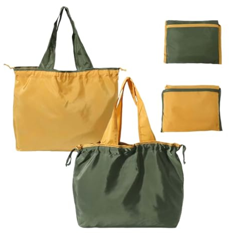 ZHYUAN 2 Pezzi Borse spesa,Shopper Bag,Pieghevoli Borse,Borsa Pieghevole Lavabile,Borse spesa riutilizzabili,Borsa per la Spesa Pieghevole,Borsa pieghevole,Adatto per lo shopping,i viaggi,il campeggio