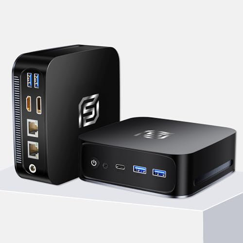 FUNYET Gaming Mini PC Win 11 Pro, N95 (hasta 3.4Ghz, 15W) 16GB DDR4 RAM 512GB SSD Notebook, Computer Desktop 4K, DP/HDMI/WIFI/BT/RJ45/USB3.2 Laptop, Negro