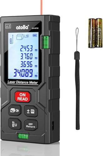 atolla Laser Tape Measure, 196Ft Laser Distance Meter with Bubble Level