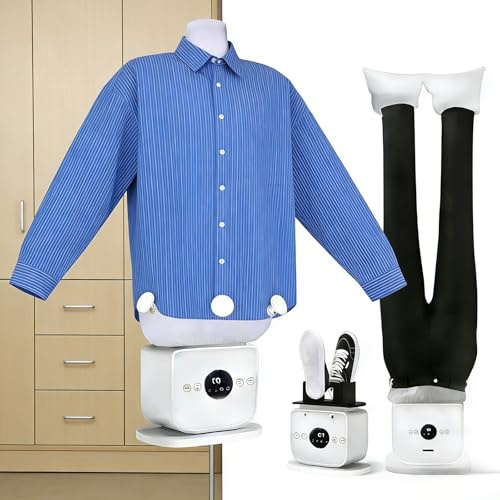 Dfdieratve Soluzione Pratica di Stiro Totale，Manichino Gonfiabile per Camicie Che Asciuga e Stira in 8 Minuti | 360°, Controllo Vapore/Temperatura, Touchscreen, per Pants e Scarpe
