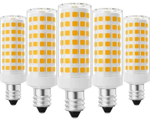 WEYIMVTO Lampadina a LED, Lampadina LED E11 10W, equivalente a 100W, confezione da 5, angolo del fascio di 360°, 220-240V, dimmerabile, 1000LM(Warm White)