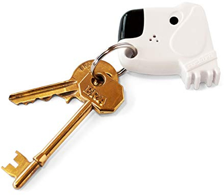 Suck UK Whistle Key Finder - Fetch My Keys - Dog Keychain Gadgets - Sound Activated Key Finder - Dog Shaped Keyring - Whistle Beeper & Red Flashing Light - Keys Locator Alarm - Stocking Stuffers