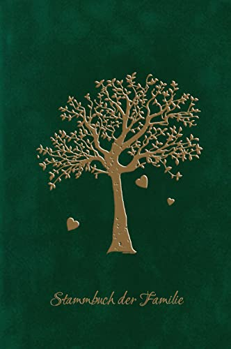 Stammbuch der Familie AHNENBAUM - Stammbuch für die Hochzeit aus hochwertigen Velours - Familienstammbuch ausfüllbarem Stammbaum - Stammbuch Standesamt - (14 x 21 cm) Kleiner als Stammbuch A5