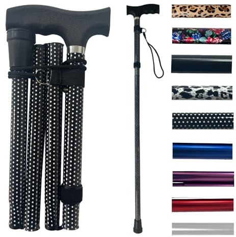Life Healthcare promenadkäpp, flexibelt och hållbart rörlighetshjälp, hopfällbar och justerbar från Polka Dot