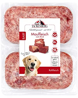 TACKENBERG Barf Maulfleisch vom Rind für Hunde - 14 x 500 g - leckeres Frostfleisch als Hundefutter in Premiumqualität - geeignetes Gefrierfutter für übergewichtige Hunde - ohne Zusatzstoffe