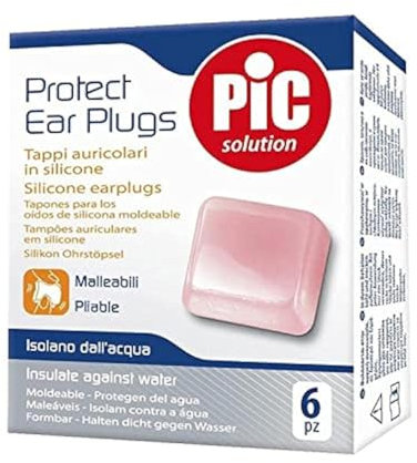 Pic Solution, Tappi Auricolari In Silicone, Confezione da 6 Pezzi