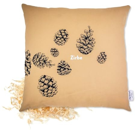 AllgäuQuelle Naturprodukte Bio ZirbenKissen mit 100% Bio-Zirbenspäne 500g. Natürliches Bio Duftkissen. Bio Kopfkissen naturrein und biologisch