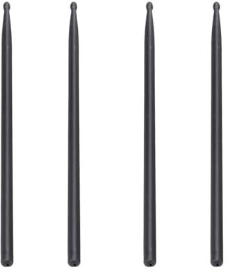 Milisten 2 Paar 5A Carbonfaser Drumsticks - Professionelle Schlagzeugstöcke mit Rutschfestem Frosting-Griff - Langlebige Übungs-Sticks für E-Drums & Training - Wassertropfen-Kopf - Schwarz