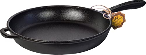 Maysternya Sartén compacta de hierro fundido – Ø 16 x 4 cm – Apta para todas las fuentes de calor – Horno, inducción, gas & barbacoa – PFAS-free – Mini sartén de cocina – Idea de regalo – Negro