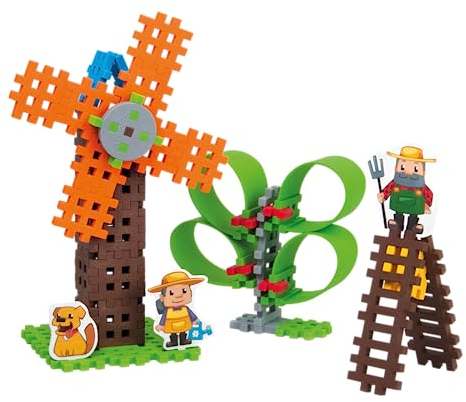Marioinex Mini Waffle Farmer 60 Elemente - Waffelbausteine Kinder - Building Blocks for Kids - Konstruktionsspielzeug - Bausteine Kinder - Steckbausteine Kinder - Building Toys