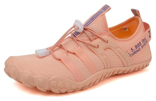 Wasserschuhe für Damen und Herren Barfußschuhe Unisex Badeschuhe Schnell Trocknend Strandschuhe Leicht Fitnessschuhe Weich Surfschuhe Poolschuhe für Tauchen,Surfen,Wandern,Yoga(Fleischfarbe,39EU)