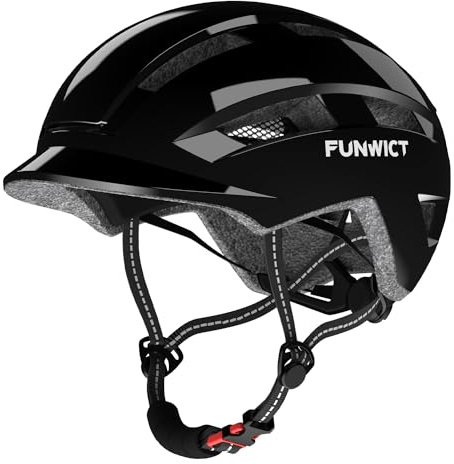 FUNWICT Adult Bike Helmet for Men Women Lightweight Breathable Bicycle Helmet with 15 Air Vents for Cycling Road Mountain Adjustable (Black)