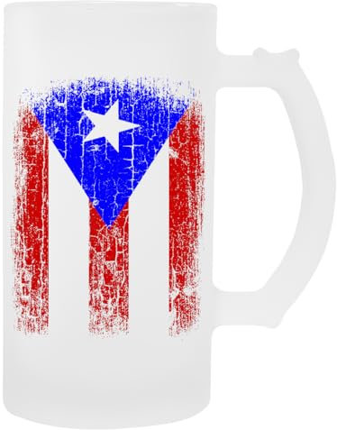 Kwantees Drapeau De Porto Rico Vintage Tasse De Bière En Verre Tasse De Boisson Écologique