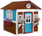 Outsunny Wooden Playhouse for Kids Outdoor Wendy House with Doors, Windows, Plant Pots, Boxes, for 3-8 Years - Dark Brown