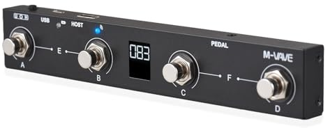 Btuty Controller MIDI Wireless Controller a pedale MIDI BT Controlli app intelligenti Display digitale Batteria ricaricabile a lunga durata da 12 ore Adattatore TRS a MIDI Pedale