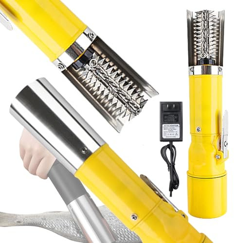 Squamatore Elettrico per Pesce, 7500R/min Squamapesci a Batteria, Impermeabile, Strumento Disincrostante con Batteria e Testa di Taglio in Acciaio Inossidabile per Strumenti per la Pulizia del Pesce