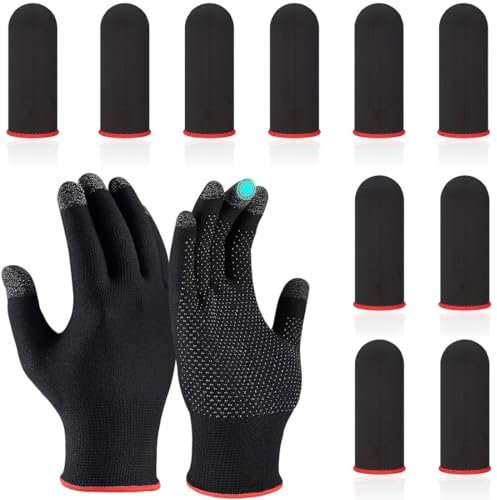 SIOPPKIK 12 Stück Finger Sleeves Thumb Sleeve for Gaming Fingerschutz Finger Handschuhe Mobile Gaming Finger Sleeve Daumenhülsen Fingerabdeckung für Touchscreen Spiel Mobile