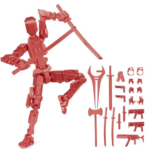 Titan 13 Titan 13 Titan 13 Titan 13 Titan 13 Titan Action Figure 3D Print Multi-Joint Movable, Nova T 13 Action Figure Dummy 13 Action Figure Toy (Red 1)
