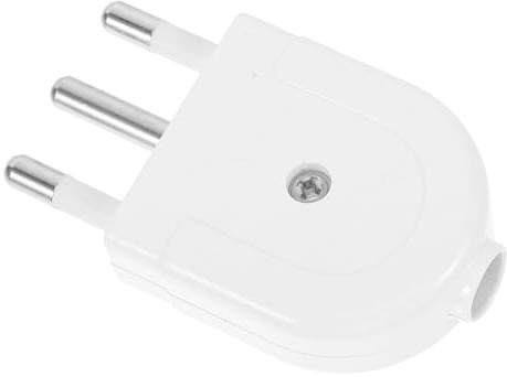 Adaptador de Enchufe Italiano de 3 Clavijas Tierra 16a | Diseño Desmontable, Conexión Segura, PC Blanco, para Electrodomésticos Potentes en Viajes y Negocios