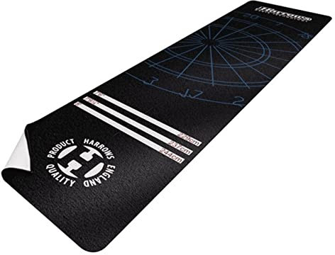Harrows Dartteppich I Dartmatte mit Dart Oche I Dart Teppich für Steeldarts & Softdarts I Turnier Mit Abwurflinie I Professionelle Dartmatte mit Gummirückseite