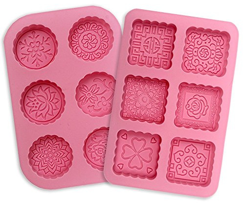 Amison - Lot de 2 moules en silicone avec 6 empreintes pour savon et pâtisserie