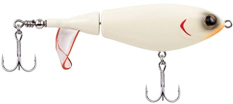 Berkley Choppo Topwater Fishing Lure, Bone, Size 90, Cupped Propeller Tail for Balance of Sound and Spray, Equipped with Sharp Fusion19TM Hook