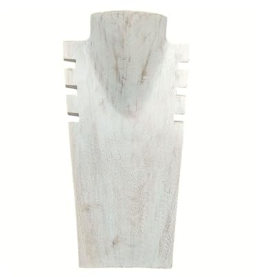 Coco Papaya - Busto con muescas de madera, 25 cm, color blanco