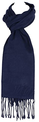 Hat To Socks Sciarpa Invernale Classica Unisex Tinta Unita - Morbida e Calda Stola per Uomo e Donna (Blu navy)