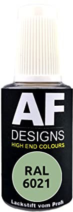 Alex Flittner Designs Pennarello per vernice RAL 6021, colore verde pallido, opaco, 20 ml, vernice per ritocco acrilico, per riparazione, legno, metallo, mobili da bagno