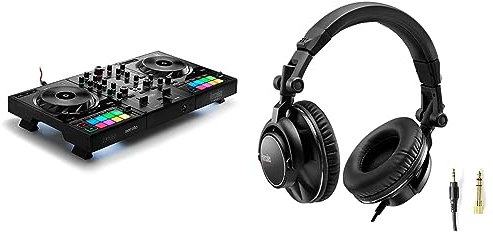 Hercules DJControl Inpulse 500 - Controller DJ USB a doppio deck per Serato DJ Lite e DJUCED & HDP DJ45: Cuffie chiuse sul retro per DJ, Pieghevoli