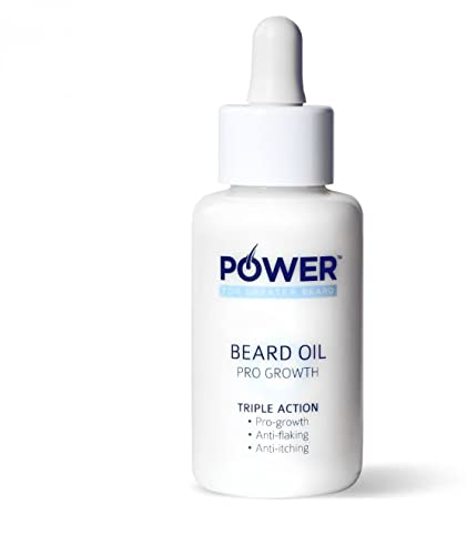 Power Triple Action 3-in1 Bartöl - Aktive Formel für Bartwuchs & Linderung von Juckreiz - 100% Natürliche Inhaltsstoffe - Kühlender Minzeduft - Pflegt, nährt & spendet Feuchtigkeit - 50ml Inhalt