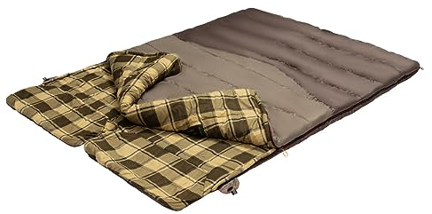 ALEXIKA Unisex – Erwachsene Siberia Double Doppelschlafsack, Olive/grau, 230x140 cm