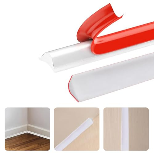 Quadrant Trim,3M Flexible Moulding Wall Corner Trim Self Adhesive, Plastic Wall Corner Edging Strip for Cabinet Countertop Ceiling Floor,Skirting Board,Moulding Trim,Caulk Strip(3M,12mm*9mm)