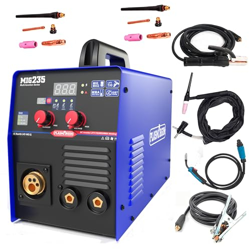 PLASMARGON MIG-Schweißgeräte MIG235 wig schweißgerät ac dc plasma/FLUX Fülldraht geeignet | WIG Schweißgerät, LIFT Zündung | MMA E-Hand | IGBT | - 4 in 1 Kombi Schweißmaschine MIG235 230V