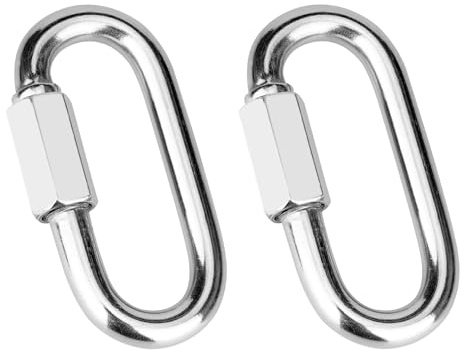 Vmuter 2 Pcs 3 Inch 316 Heavy Duty Stainless Steel Screw Chain Quick Links, 1540LB Capacity Carabiner Connector for Camping Outdoor Equipment Locking Hammocks Harness Leash