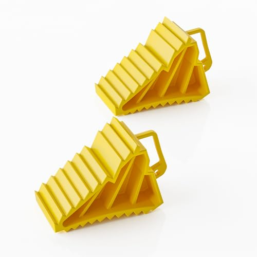 Wiltec Unterlegkeile für Anhänger 2 Stück bis 2 t, Bremskeile Wohnmobil 166 x 75 x 94 mm, Unterlegkeile Auto rutschfest für Pkw und Wohnwagen