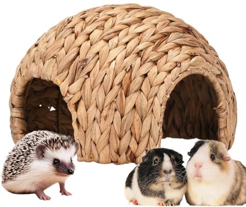 Generisch Kaninchenhaus - Grashaus Für Meerschweinchen, Hamster, Chinchilla, Frettchen - Natürlicher Rohrkolben - A