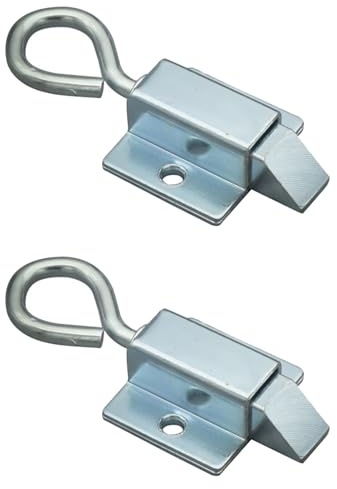 2 pestillos automáticos para puerta, pestillo de anillo de tracción, pasador de pestillo con resorte para puertas, cobertizos, armarios de hotel (abajo)