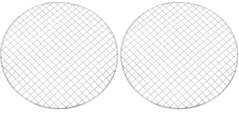 uxcell 2 Pcs Round Cooking Rack, Dia 12 Inch Stainless Steel Grill Grate Cross Wire Barbecue Grill for Cooking Baking Air Fryer Racks, Silver