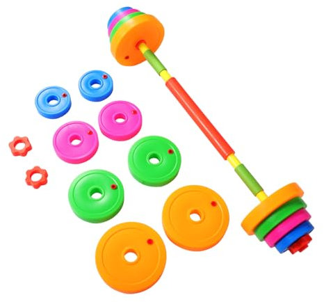 Mikikit 2pcs Adjustable Dumbbells for Water Fillable Barbell Exercise for Preschool Kindergarten Gymnastics Promotes Healthy Habits Safe Stable Design