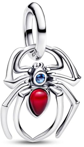 MSPOVOF Araignée rouge Charms Pendentif en argent sterling 925 compatible avec bracelet et collier Cadeau pour femmes