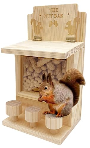 de Ardilla para Árbol,Alimentador de Mesa de Picnic para Ardilla, de Ventana para Ardillas de Madera, Barra de nueces, para Ardillas, de Ardilla de Gran Capacidad para jardín, Patio, Patio