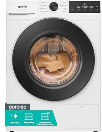 Gorenje WGAM474A Waschmaschine mit Dampffunktion /7 KG /1400 U-Min/ConnectLife /15 Programme/UltraClean/EasyDosing/SteamTech/Inverter PowerDrive /20% besser als Energieeffizienzklasse A/Weiß