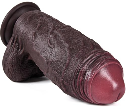 Godemiché réaliste de 7,5 cm de diamètre, godemiché surdimensionné neuf de 21,7 cm, plug anal XXL, jouet anal en silicone noir double densité avec large ventouse, pour utilisateurs expérimentés