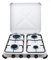 Gaskocher 4 flammig Campingkocher Gas Kocher 5,5 KW mit Deckel Gasherd Kochfeld + Gasherdkreuz inkl. Gasschlauch-Druckminderer Set