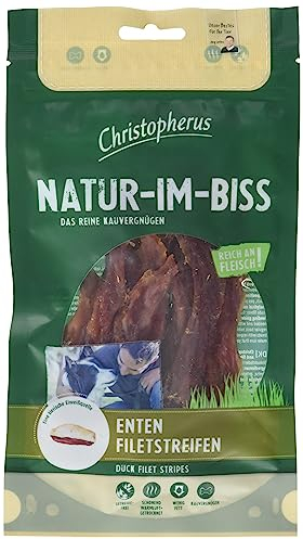 Christopherus Kausticks für Hunde, Entenfiletstreifen, Warmluftgetrocknet, Natur-Im-Biss, 70 g