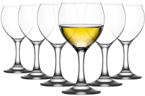 LAV 6X 210ml Misket Weißweingläser - Klein Spülmaschinenfest Glas Hochzeit Weihnachten Geburtstag Party Trinken Glaswaren Kelch Geschenkset