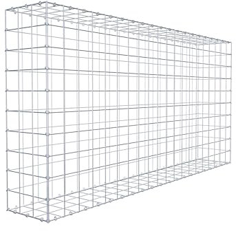 GABIONA Gavión de piedra rectangular, malla de 10 x 10 cm, profundidad de 30 cm, gavión de 200 x 100 x 30 cm (largo x alto x profundidad), anillo en C.