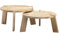 Wohnling Design Couchtisch 2er Set Mango Massivholz Wohnzimmertisch Hell, Satztisch Holztisch Rund Beistelltisch, Tischset 2-teilig Kaffeetisch Holz